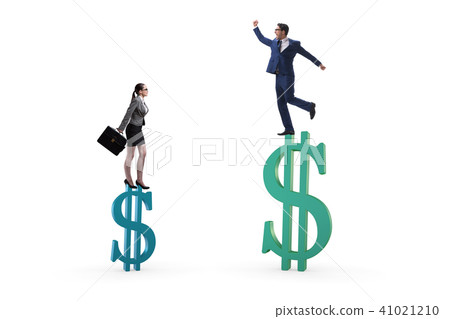 Concept of inequal pay and gender gap between man woman Concept of inequal pay and gender gap between man woman 41021210