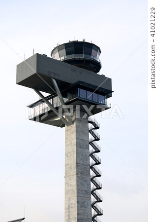 BERLIN, GERMANY - JAN 17th, 2015: new Airport control tower at Berlin Brandenburg Airport BER 41021229