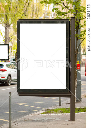 Blank lightbox billboard beside the road. Blank lightbox billboard beside the road. 41021453