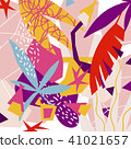 Abstract floral elements paper collage.Vector illustration hand drawn. 41021657