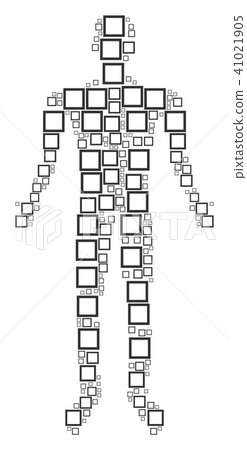Contour Square Man Figure - Stock Illustration [41021905] - PIXTA