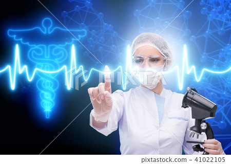 Woman doctor in telemedicine futuristic concept Woman doctor in telemedicine futuristic concept 41022105