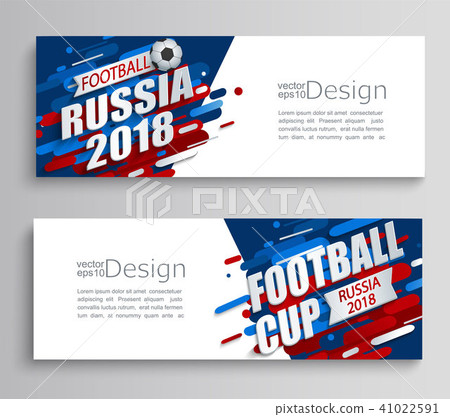 Set of two modern cards of a football cup 2018. Set of two modern cards of a football cup 2018. 41022591