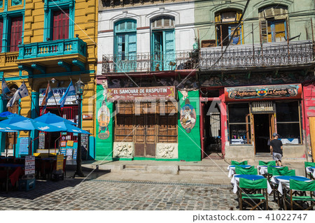 Colorful area in La Boca neighborhoods in Buenos A 41022747