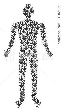 Arrow Down Man Figure - Stock Illustration [41023042] - PIXTA