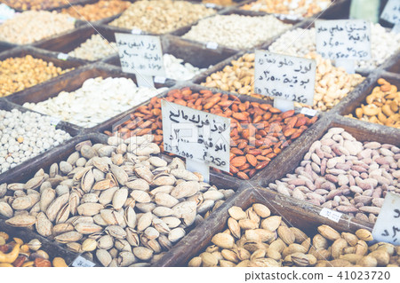 Selection of spices on a traditional market in Amm 41023720