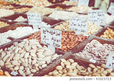 Selection of spices on a traditional market in Amm 41023723