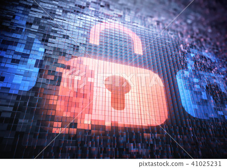 Digital Security Padlock Hacker Access 41025231