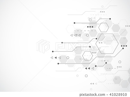 Abstract hexagonal molecular structures - Stock Illustration [41028910 ...