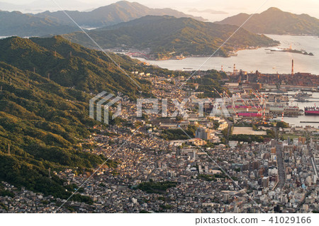 從Ashigamine，吳市，廣島縣的晚上視圖 41029166