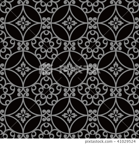 Antique silver seamless retro pattern background - Stock Illustration ...