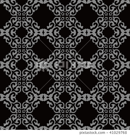 Antique silver seamless retro pattern background - Stock Illustration ...