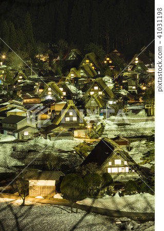 岐阜縣白川鄉Ha町城遺址的夜景 岐阜縣白川鄉Ha町城遺址的夜景 41031198