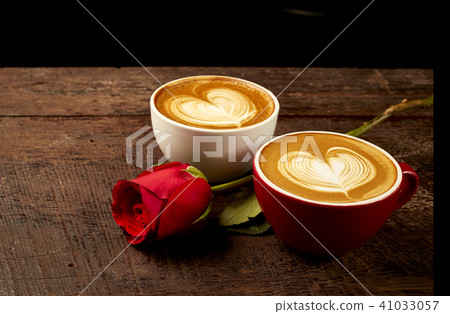 cappuccino with red rose cappuccino with red rose 41033057