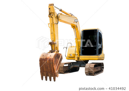 isolate old machinery with clipping path. 41034492