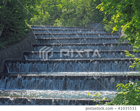 Water blind staircase overflow channel Otaru Okuzawa water source 41035531