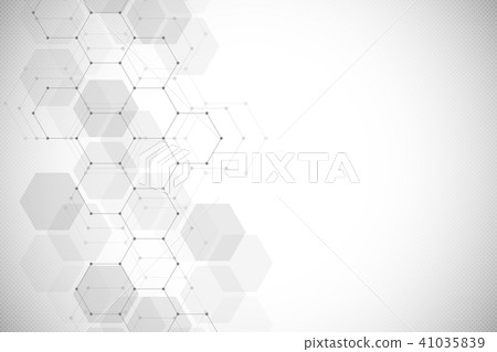 Abstract geometric background. Hexagons design for medical, science and digital technology Abstract geometric background. Hexagons design for medical, science and digital technology 41035839