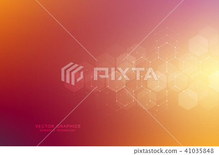 Hexagons design for medical, science and digital technology. Geometric abstract background with 41035848