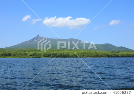 鮮綠的大沼和駒岳（北海道七飯町） 41036287
