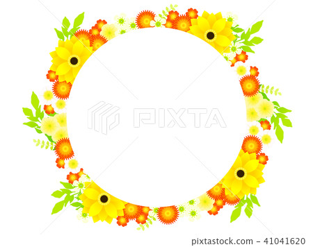 Dahlia and summer flower frame 41041620