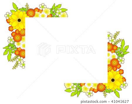 Dahlia and summer flower frame 41041627