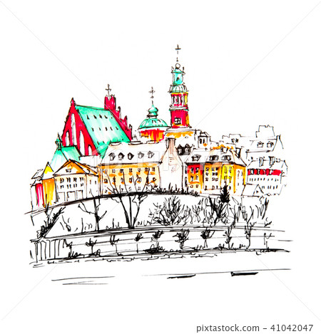 Old Town and river Vistula in Warsaw, Poland. 41042047