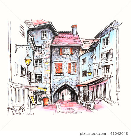 Sepulchre Gate in Old Town of Annecy, France 41042048