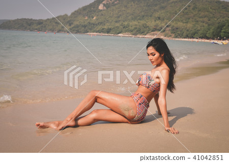 Sexy girl concept in swimsuit. Beautiful woman wearing a swimsui 41042851