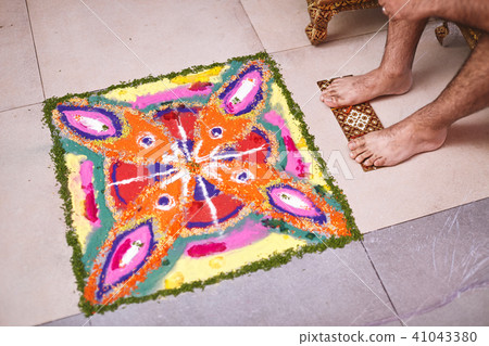 Rangoli art decoration of indian rituals marriage Rangoli art decoration of indian rituals marriage 41043380