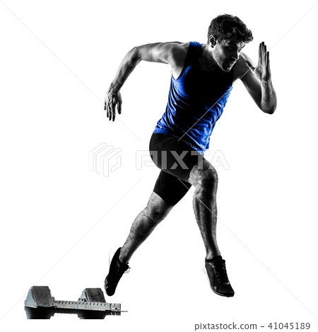 Runner Sprinter Running Sprinting Athletics Man Stock Photo 41045189 Pixta