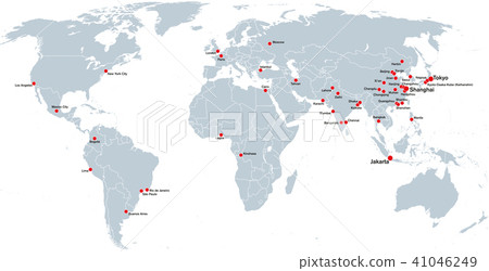 Megacities of the World, political map 41046249