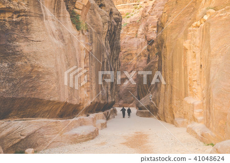 Fantastic beauty of the Siq gorge in Petra, Jordan Fantastic beauty of the Siq gorge in Petra, Jordan 41048624