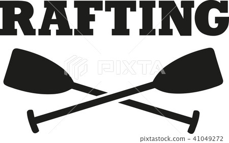 Rafting with crossed paddles Rafting with crossed paddles 41049272