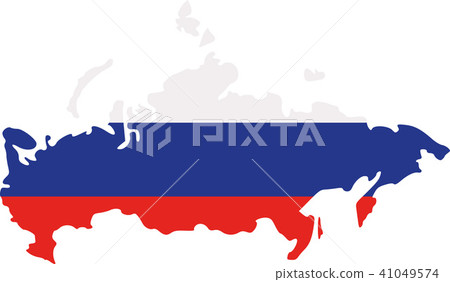 Russia map with flag 41049574