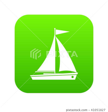Yacht icon digital green - Stock Illustration [41051827] - PIXTA