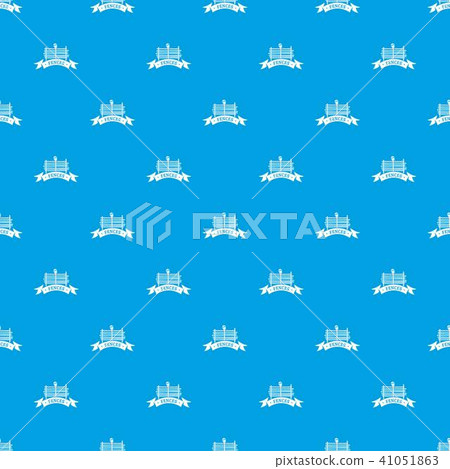 Fence village pattern vector seamless blue 41051863