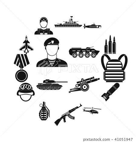 War icons set, simple style War icons set, simple style 41051947