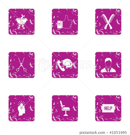 Brilliant idea icons set, grunge style Brilliant idea icons set, grunge style 41051995