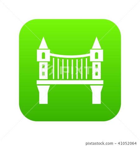 Tower bridge icon green vector - Stock Illustration [41052064] - PIXTA