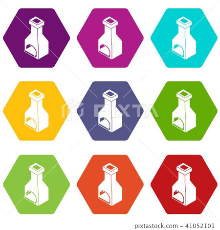 Old oven icons set 9 vector 41052101