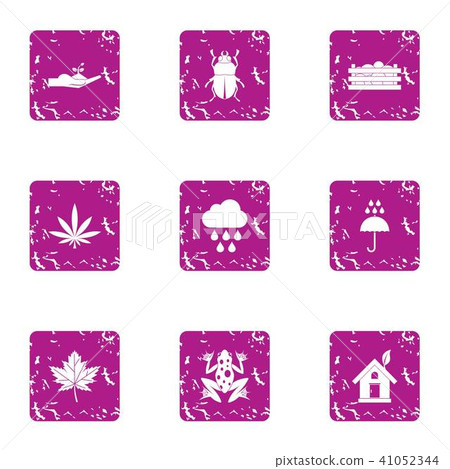 Spontaneous icons set, grunge style Spontaneous icons set, grunge style 41052344