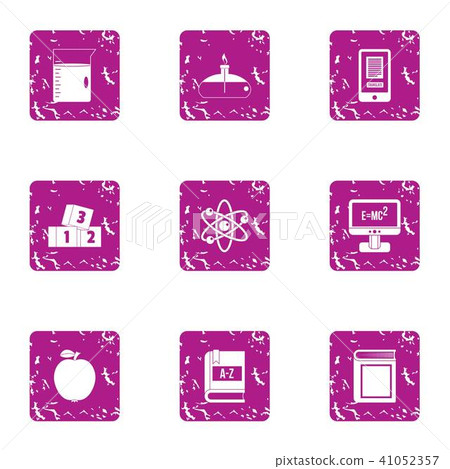 Scholarship icons set, grunge style Scholarship icons set, grunge style 41052357