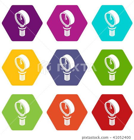Pressure meter icons set 9 vector Pressure meter icons set 9 vector 41052400