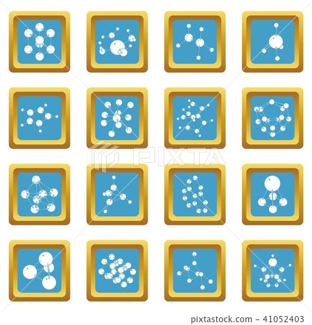 Molecule icons set sapphirine square vector Molecule icons set sapphirine square vector 41052403