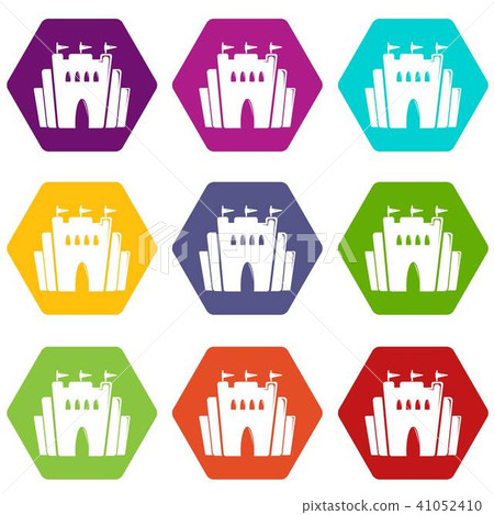 Fortress icons set 9 vector Fortress icons set 9 vector 41052410