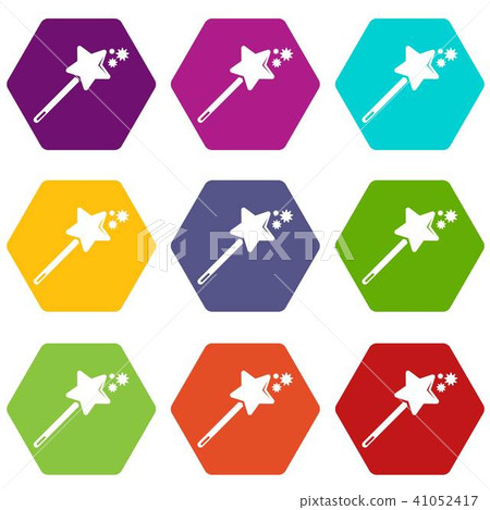 Magic wand icons set 9 vector Magic wand icons set 9 vector 41052417