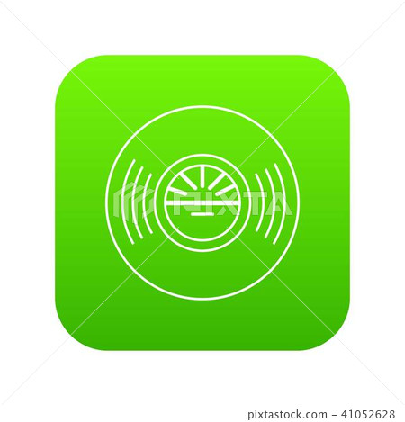 Vinyl record icon green vector 41052628
