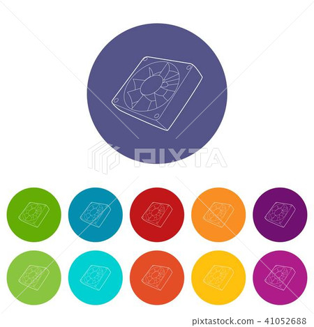 Computer case cooling fan icon, outline style-插圖素材 [41052688] - PIXTA圖庫