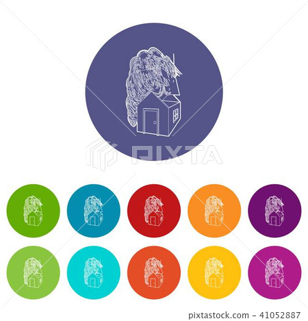 House destroyed by hurricane icon, outline style 41052887