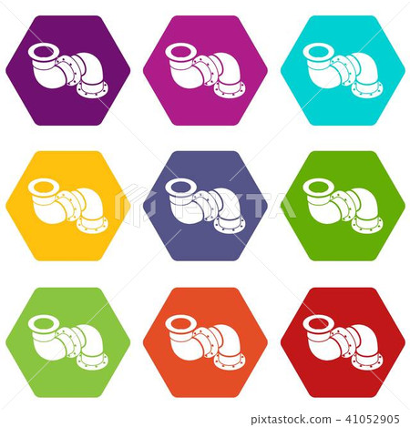 Adapter pipe icons set 9 vector 41052905